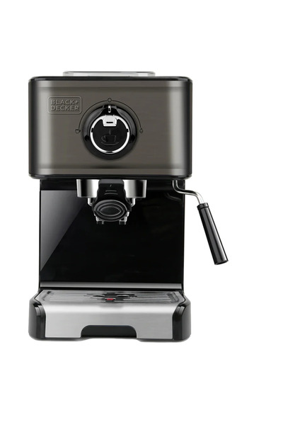 Black&Decker Manual espresso machine BXCO1200E, 1200W, 15 bar, Black/Stainless steel