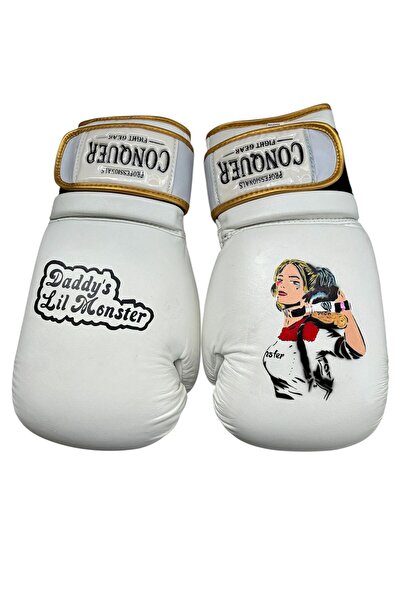 Conquer Custom Made Harley Quinn2 Leather Boxing Gloves