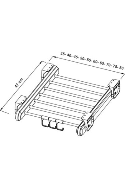 Yıldızan lvn Teleskopik Pantolonluk, Dolap İçi Raylı Pantolon Askısı, Renkli,...