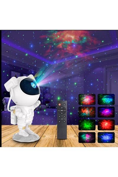 verk group Astronaut Przyjaciele star projector – 8 colors, rotating nebula