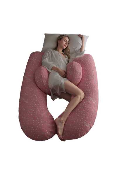 Faria Pernă de sarcină 3 în 1, Constă din 4 piese pentru dormit, șezut și alăptare, Roz