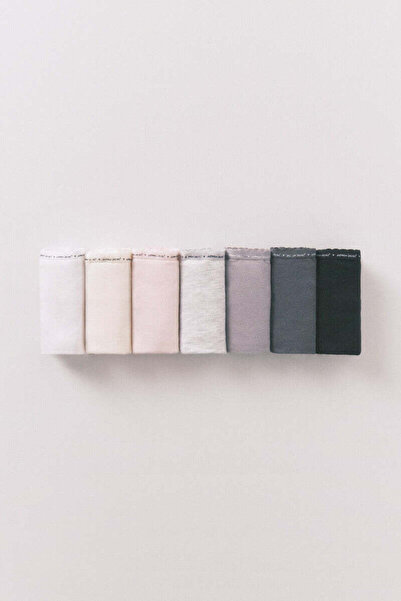 Women'secret Pack of 7 classic neutral cotton panties with logo