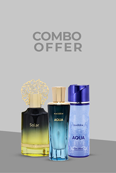 Naseem Special Combo(Aqua EDP- 80ml, Solar EDP-55ml, Aqua Body Spray - 200ml ) for Men&Women