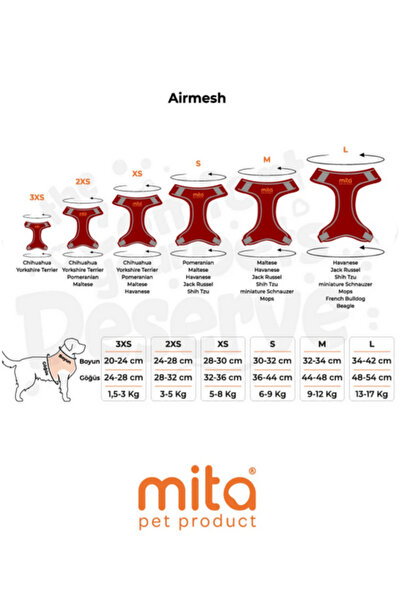 Mita Set of 12 Air Mesh 3XS Breast Collar Red