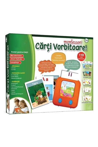 SHOPIENS Carti Vorbitoare Montessori Joc Educativ Electronic cu Scanner 112 C...