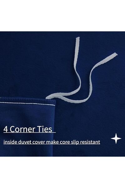 Luofanfei Winter Velvet Bed Linen Set 240x220 + 2x80x80, Plush Microfibre, Extra Warm (Blue)