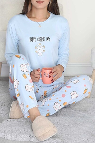 Tatty Underwear Patterned Milan Fabric Pajama Set