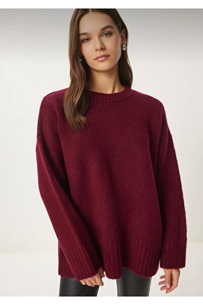 hedef giyim Oversized Crew Neck Plain Knit Sweater
