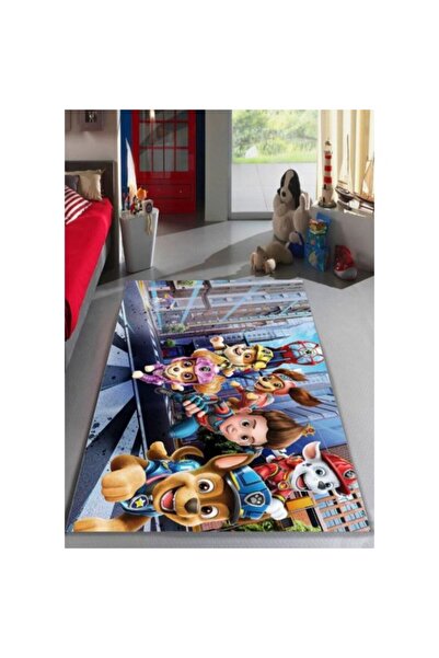 PAW PATROL Children's Room Carpet, Non-slip, Blue/Grey/Red, - CAM-032