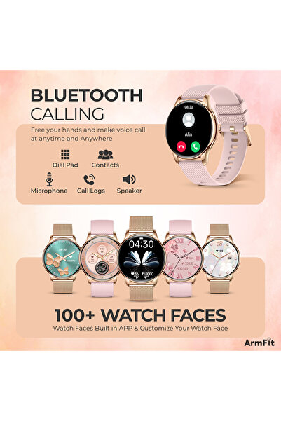 Armfit Queen Smart Watch For Women With AMOLED Always On Display BT Calling Waterproof Fitness Watch