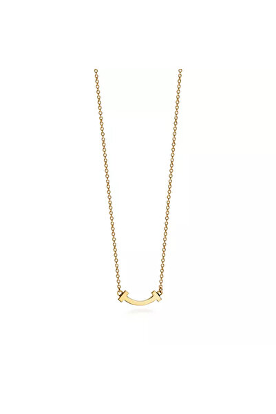 HANNY Lantisor mini zambet din Argint 925 placat cu aur 14K