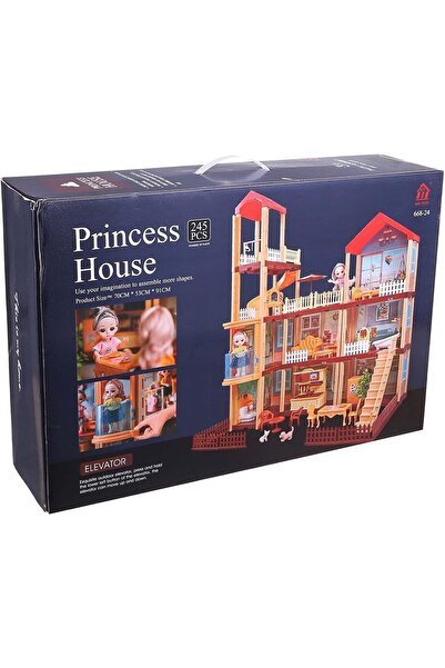 Toybox Princess Dollhouse Kit- Includes Doll House Asseccories and Furniture- Pretend Play Building Toys