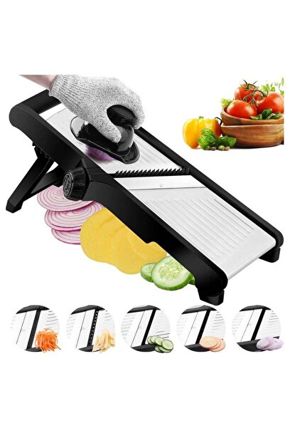 Arabest Black Adjustable Stainless Steel Slicer for Kitchen