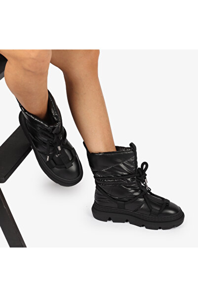 ANGEL BLUE Ghete DAMA din Material Fas IMBLANITE moderne cu talpă groasă si Aderenta de 5cm CRL1266 Negru