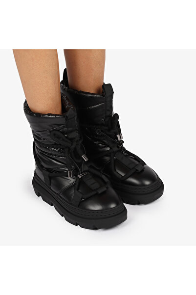 ANGEL BLUE Ghete DAMA din Material Fas IMBLANITE moderne cu talpă groasă si Aderenta de 5cm CRL1266 Negru