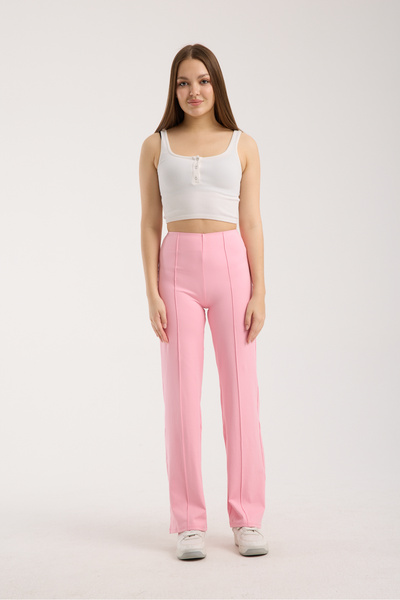 MRS.MODA Women's Seamless Wide Leg Stripe Detailed Trousers