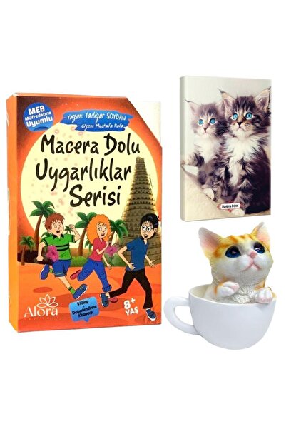 Halk Kitabevi مغامرات مليئة بالمغامرات 5 كتب - دفتر تخطيط القطط الزرقاء وصندو...
