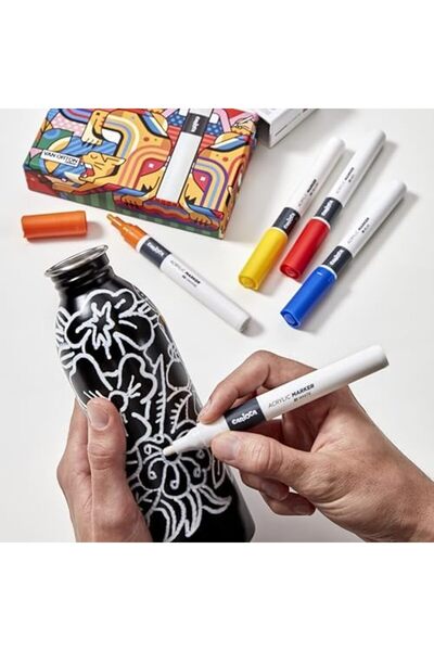 Yıldızan قلم تحديد أكريليك تري بلس 8 قطع (علبة صلبة) _يولي 1162043