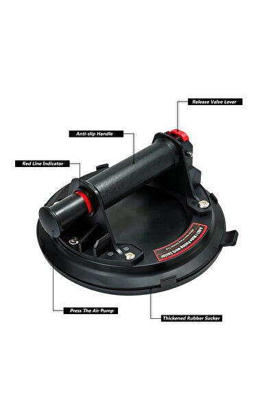Generic 7.8-inch 200mm Heavy Duty Vacuum Suction Cup Lifter for Safe Handling of Smooth Non-Porous Surfaces