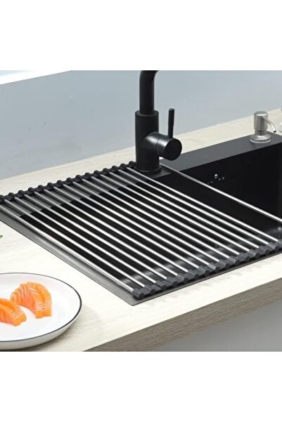 STOREMAX Lvn Evye Üstü Katlanır Paslanmaz Çelik Pratik Sebze Meyve Bulaşık Kurutma Süzgeci,Rulo Bulaşık Kurut