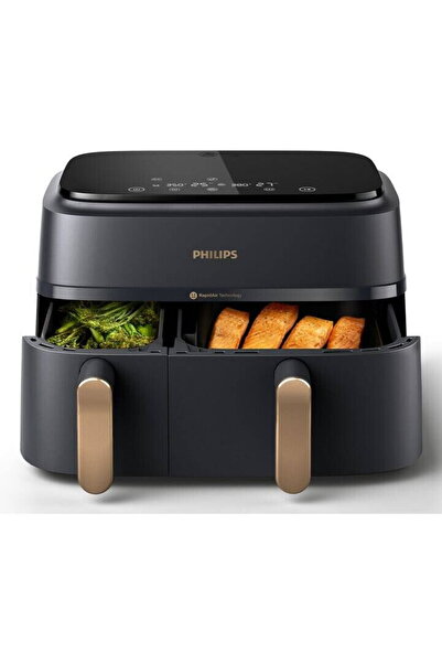 Philips Double hot air fryer Series 3000 NA352/00, 3kg, 9l, 2750W, black-gold