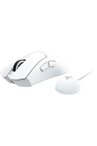 RAZER DeathAdder V4 Pro Wireless Gaming Mouse, 45K DPI, White