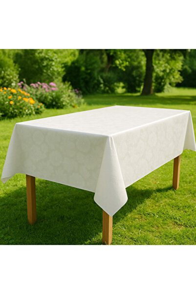 Brava Casa Tablecloth White Flower Emboss 140×600 cm, BravaCasa