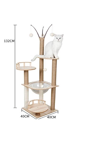 NKX شجرة لعب متعددة المستويات للقطط الصغيرة مع عمود خدش وسلم