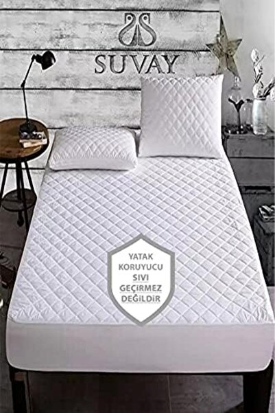STOREMAX fee Suvay Kapitone Fitted Yatak Koruyucu Alez Tek ve Çift Kişilik Ka...