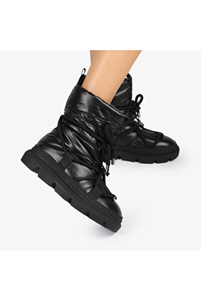 ANGEL BLUE Ghete DAMA din Material Fas IMBLANITE moderne cu talpă groasă si Aderenta de 5cm CRL1266 Negru