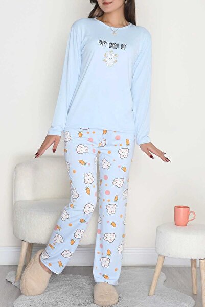 Tatty Underwear Patterned Milan Fabric Pajama Set