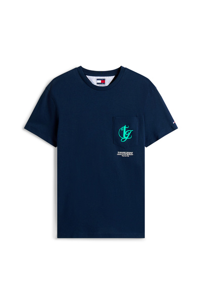 Tommy Hilfiger Tommy Jeans Men Navy Back Logo Patch Pocket T-Shirt