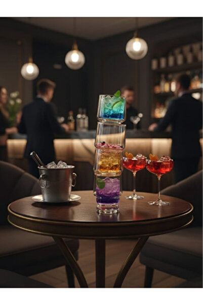 Dörtel Tedarik Sky Cocktail Glass Set of 3 Nested Design That Does Not Take up Space 350 ml