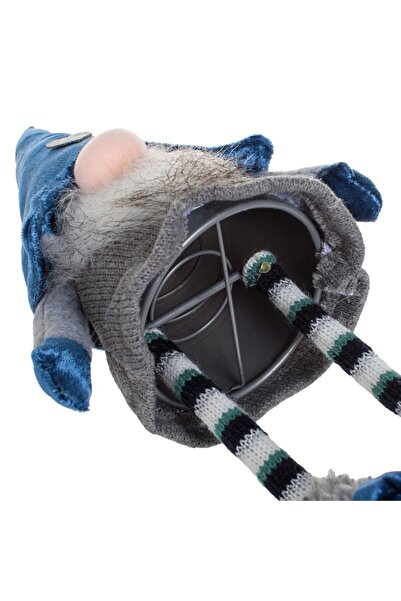 Tessari Decorative Christmas Gnome Figurine with Blue Hat, Heart & Movement 40 cm