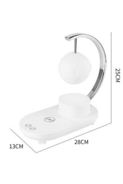 verk group Lampa RGB luna cu incarcator wireless 10W, difuzor Bluetoot