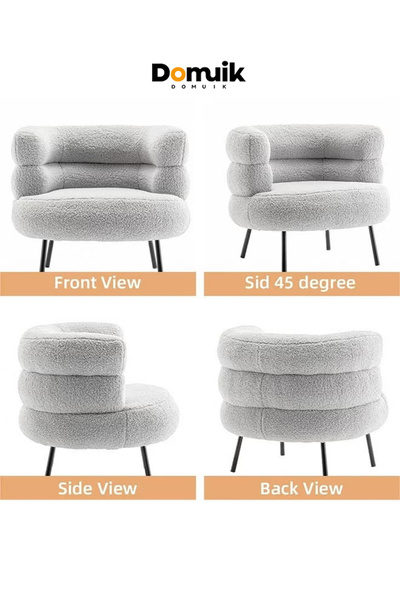 Domuik Modern Boucle Accent Chair with Scandi-Style Legs 74x62x70cm