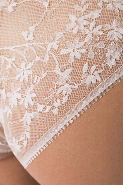 Women'secret Classic white lurex lace panty