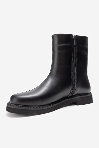 LuviShoes Lucano Black Skin Genuine Leather Women's Boots