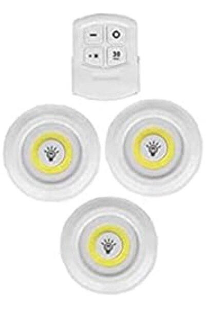 Yıldızan 3'lü Uzaktan Kumandalı Yapışkanlı Kablosuz Led Spot Lambalar 1217063