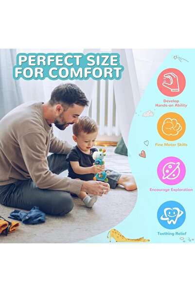 Generic Montessori Musical Teether & Sensory Rattle Toy - Blue (YLTTZH)