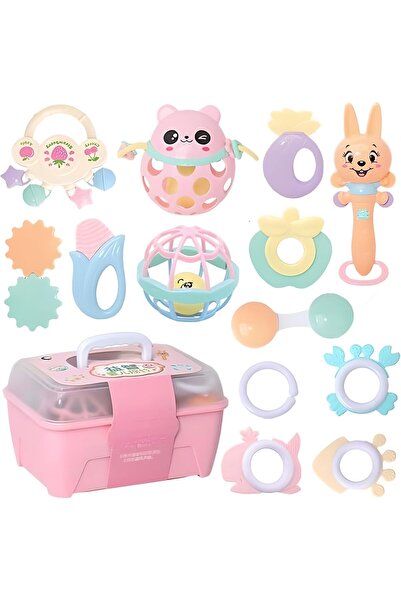 Generic 13-Piece Baby Rattle and Teether Set BPA-Free with Storage Box