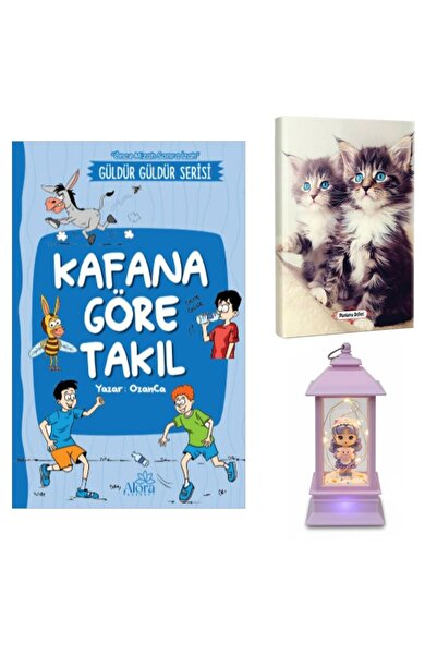 Halk Kitabevi دفتر تخطيط القطط الزرقاء وكرة الثلج على شكل فانوس للفتيات مع خن...