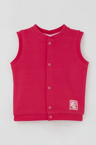 Breeze Baby Girl Vest with Snap Fasteners Cute Sleepy Star 4 Months-1 Year Old, Pink