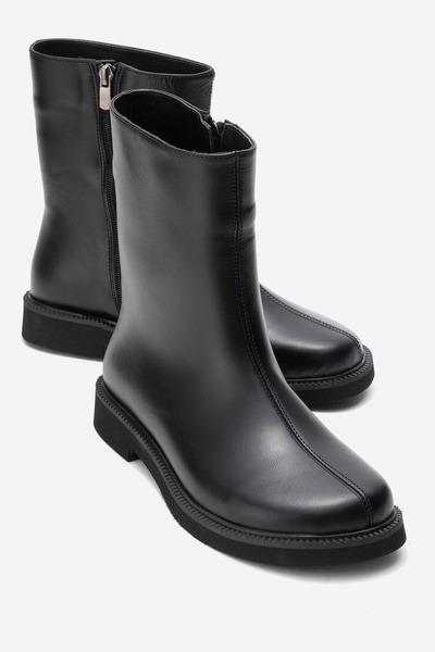 LuviShoes Lucano Black Skin Genuine Leather Women's Boots