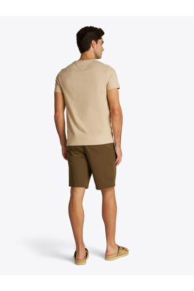 Tommy Hilfiger Men Brown Logo Embroidery Slim T-Shirt