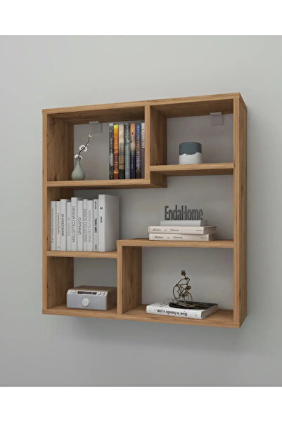 Reyo Enda Home Myra09 5 Bölmeli Modern Duvar Rafı, Mutfak Rafı Atlantik Çam