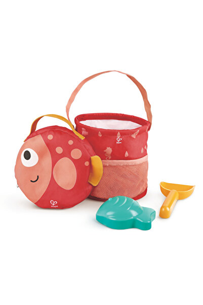 Hape - مجموعة أدوات الشاطئ والرمل القابلة للطي مع حقيبة قماشية - 4 قطع