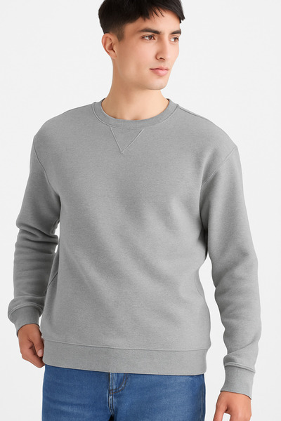 DeFacto Regular Fit Bisiklet Yaka Basic Düz Sweatshirt D7231AX25SP