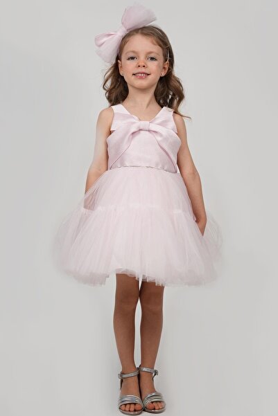 MONİTA Rochie de seara pentru fetita, cu detaliu de fundita la spate, cu coro...