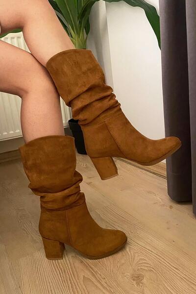 asmi shoes Γυναικείες μπότες με φυσούνα Azra Taba Suede